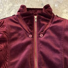 画像10: PATTERN SWITCHED VELOUR ZIP UP JACKET / Mens M~L (10)