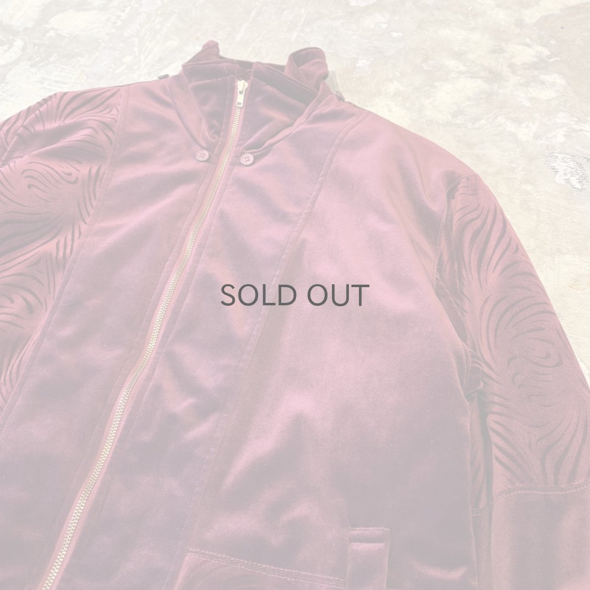 画像4: PATTERN SWITCHED VELOUR ZIP UP JACKET / Mens M~L (4)