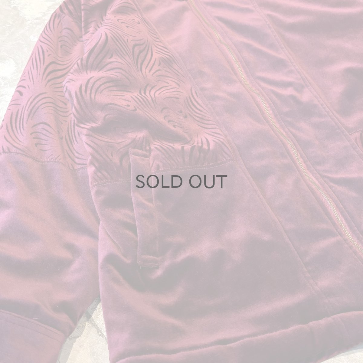 画像5: PATTERN SWITCHED VELOUR ZIP UP JACKET / Mens M~L (5)