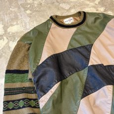 画像3: REAL LEATHER × KNIT SWITCHED SWEATER / Mens XL (3)