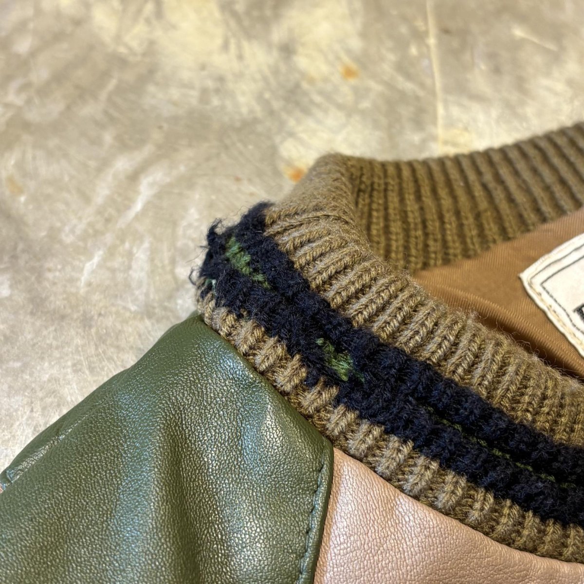 画像11: REAL LEATHER × KNIT SWITCHED SWEATER / Mens XL (11)