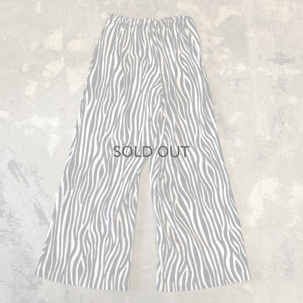 画像2: BICOLOR ALL OVER PATTERN WIDE SILHOUETTE RIB PANTS / W26~W36 (2)