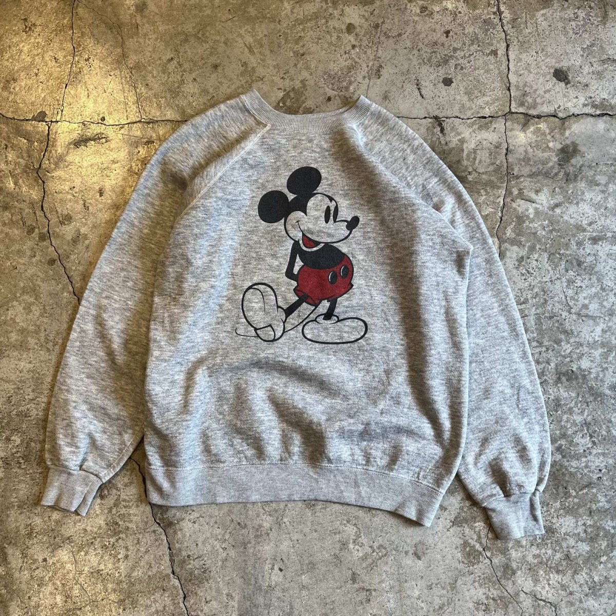 画像1: OLD "MICKEY" PRINTED DESIGN L/S SWEAT / Ladies M(L)(42~44) (1)
