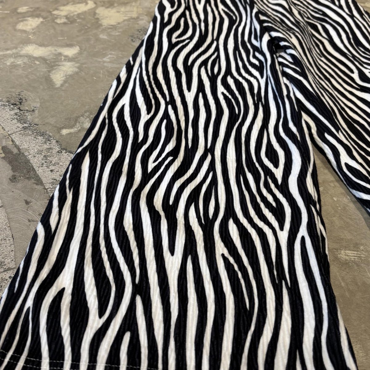 画像7: BICOLOR ALL OVER PATTERN WIDE SILHOUETTE RIB PANTS / W26~W36 (7)