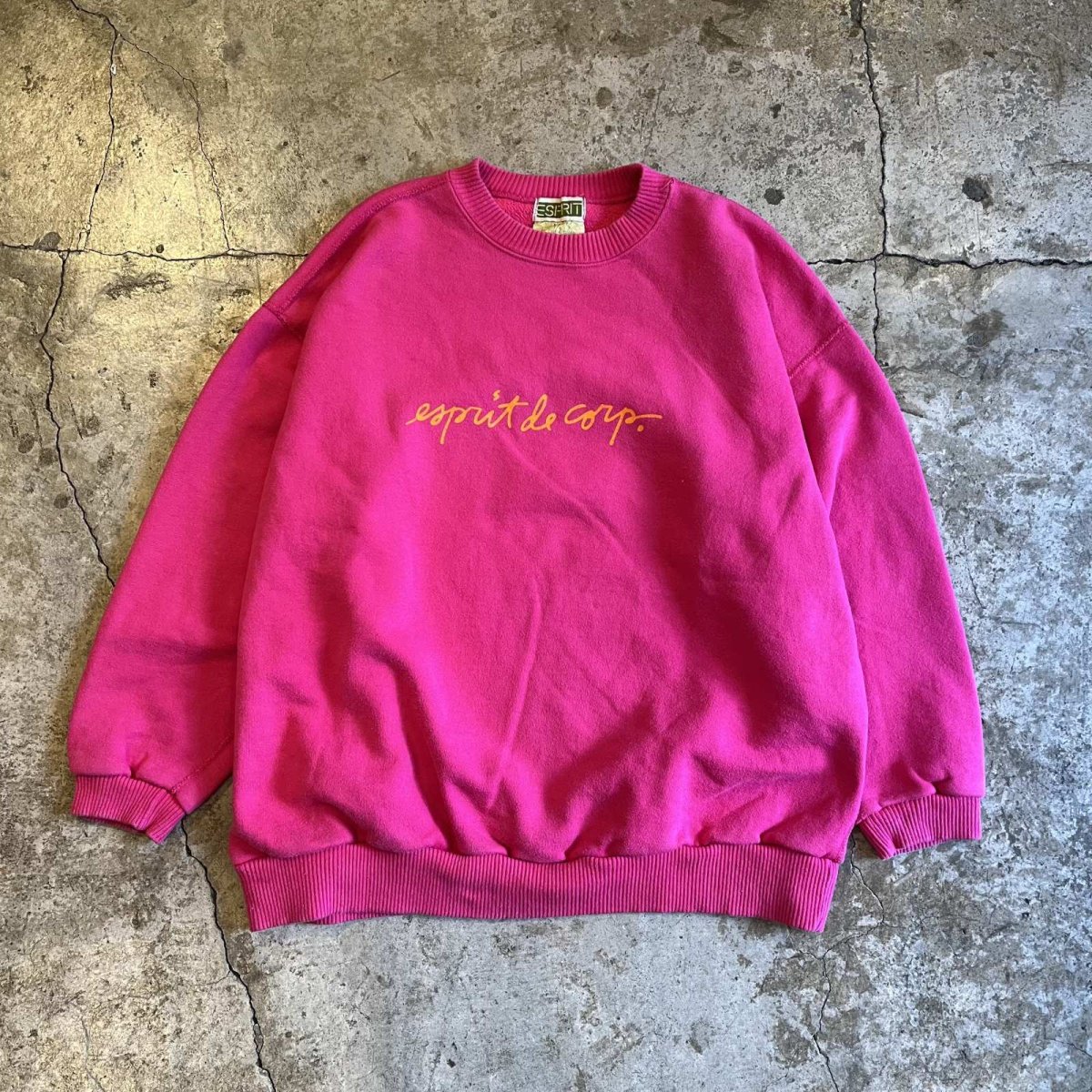 画像1: 【ESPRIT】FRONT LOGO PRINTED DESIGN COLOR L/S SWEAT / Ladies L  (1)
