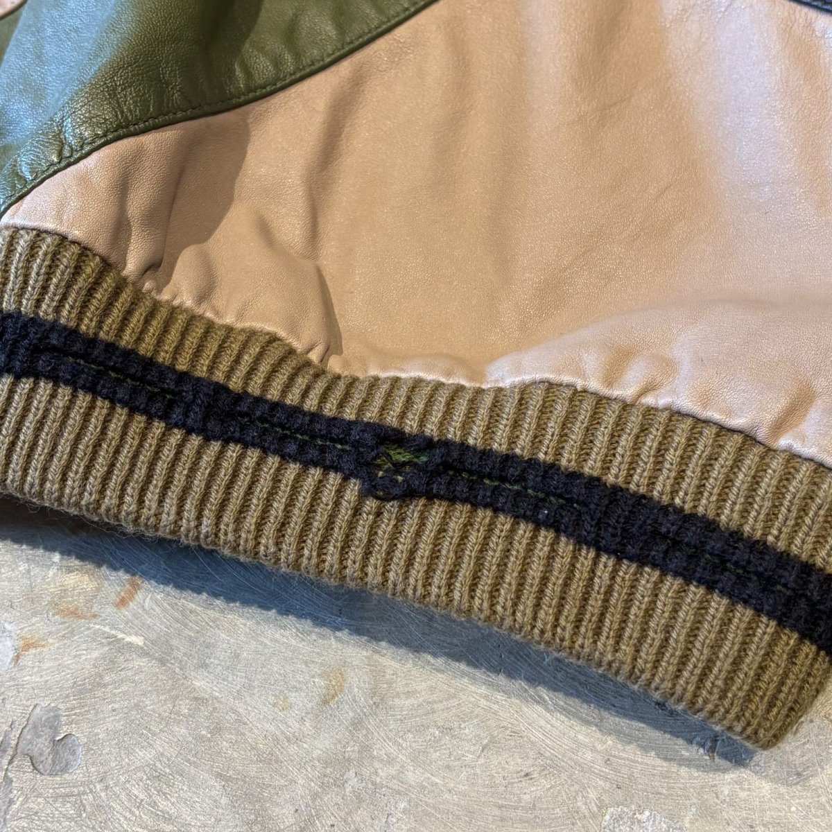 画像10: REAL LEATHER × KNIT SWITCHED SWEATER / Mens XL (10)