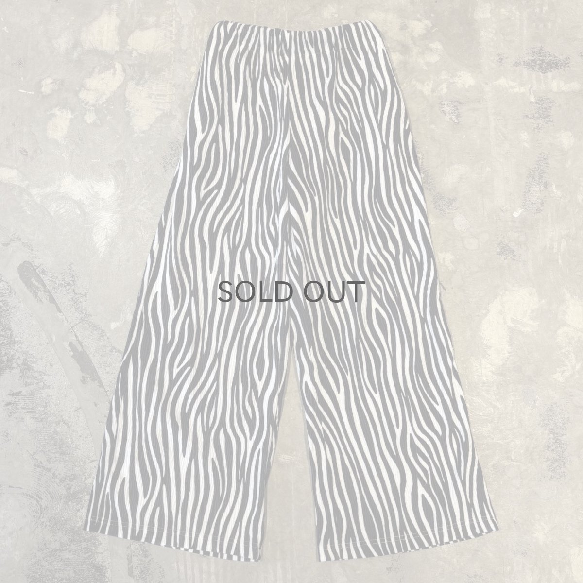 画像1: BICOLOR ALL OVER PATTERN WIDE SILHOUETTE RIB PANTS / W26~W36 (1)