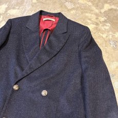 画像4: CHECK PATTERN DOUBLE BREASTED TAILORED JACKET / Mens M / MADE IN ITALY (4)