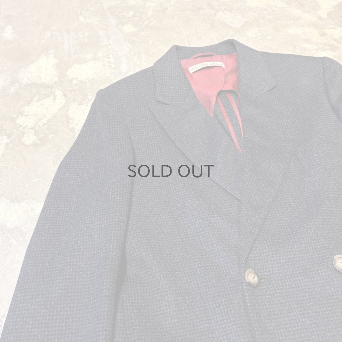 画像3: CHECK PATTERN DOUBLE BREASTED TAILORED JACKET / Mens M / MADE IN ITALY (3)