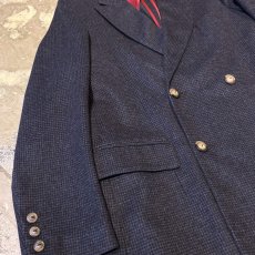 画像5: CHECK PATTERN DOUBLE BREASTED TAILORED JACKET / Mens M / MADE IN ITALY (5)