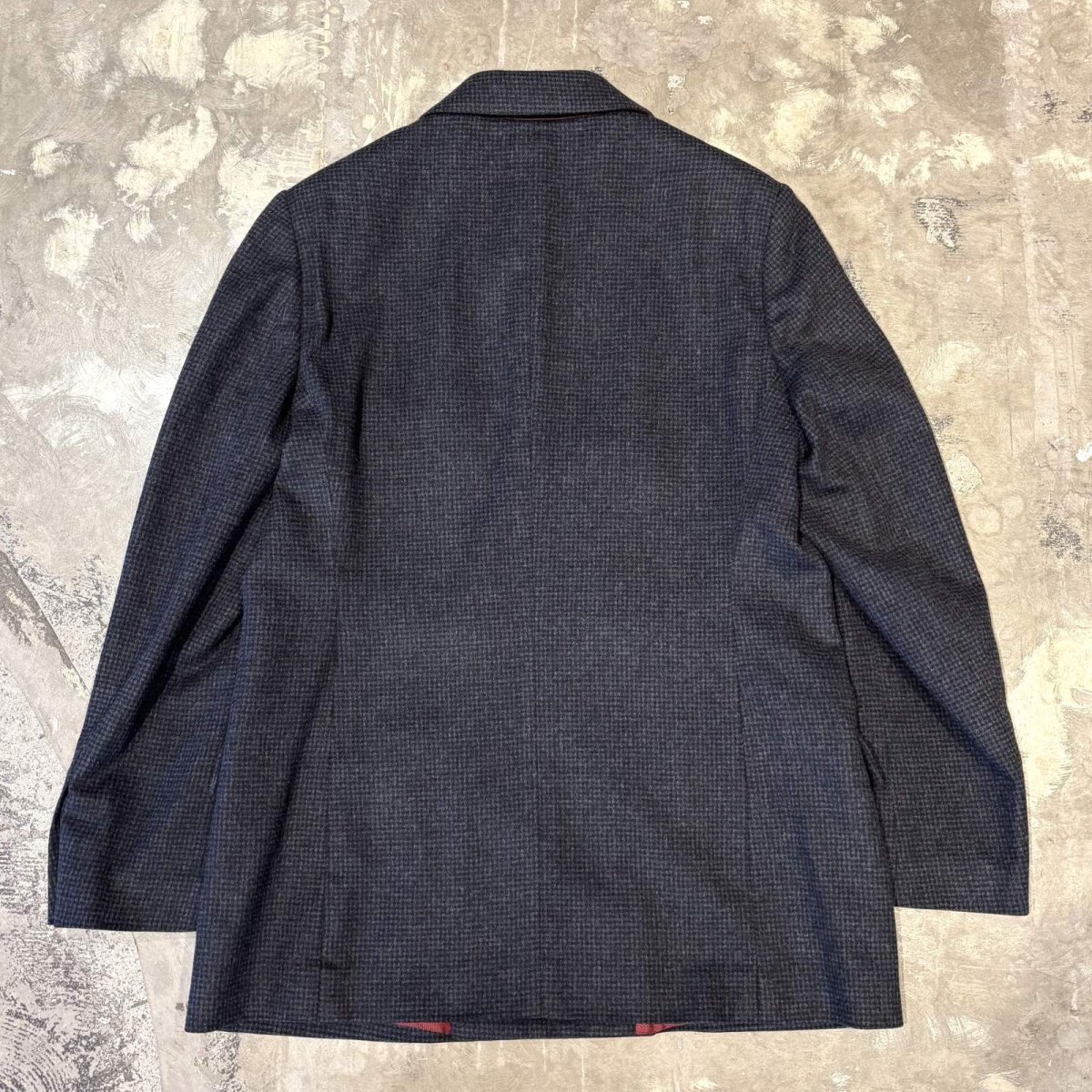 画像2: CHECK PATTERN DOUBLE BREASTED TAILORED JACKET / Mens M / MADE IN ITALY (2)