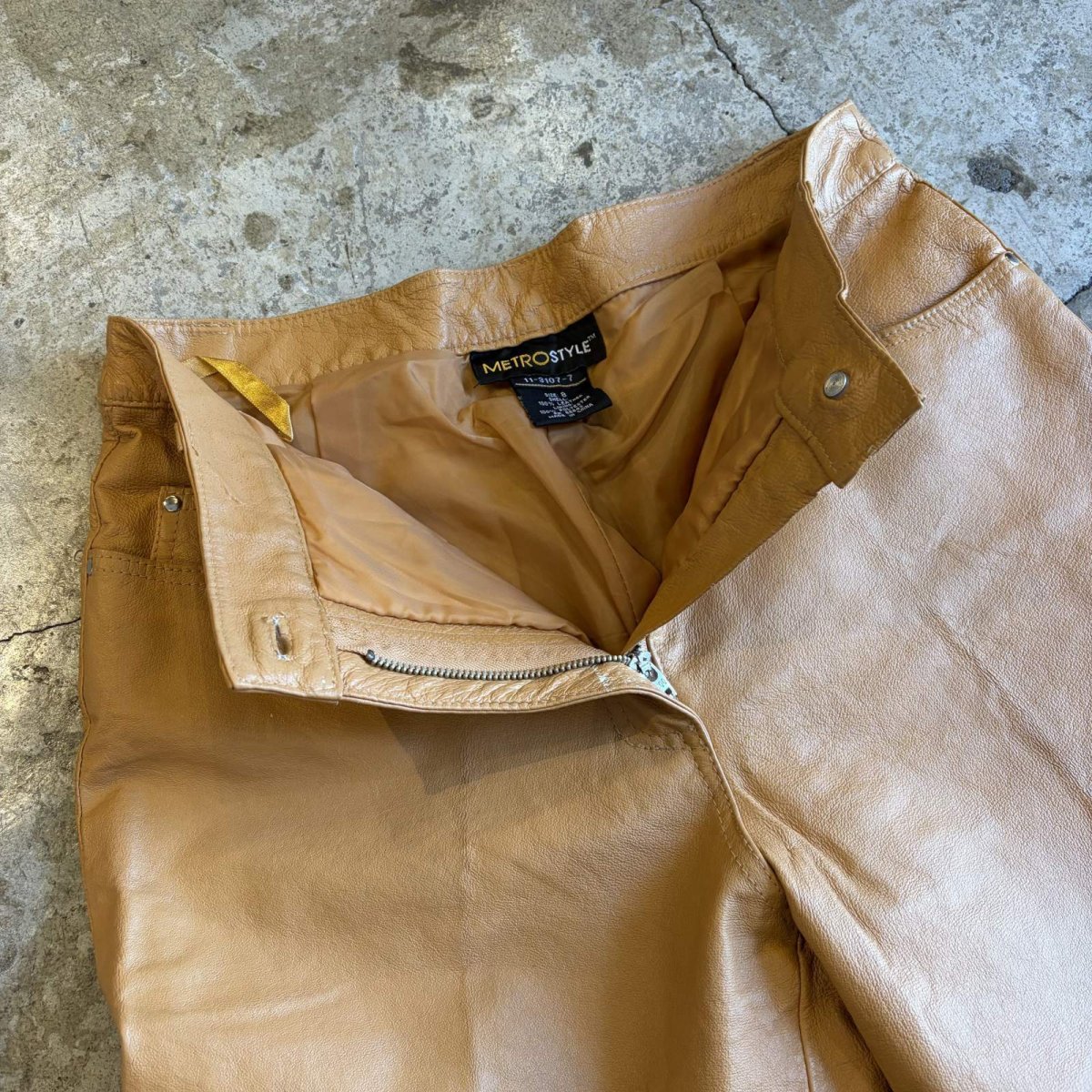 画像6: COLOR DESIGN REAL LEATHER PANTS / W28 (6)