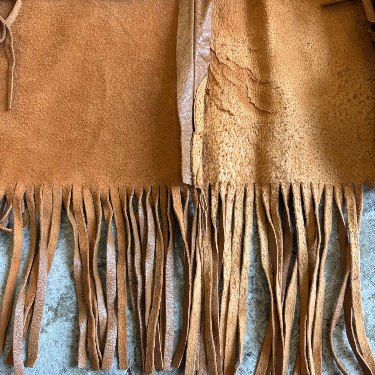 画像9: BROWN COLOR DESIGN FRINGE LEATHER SKIRT / W30 / MADE IN ITALY (9)