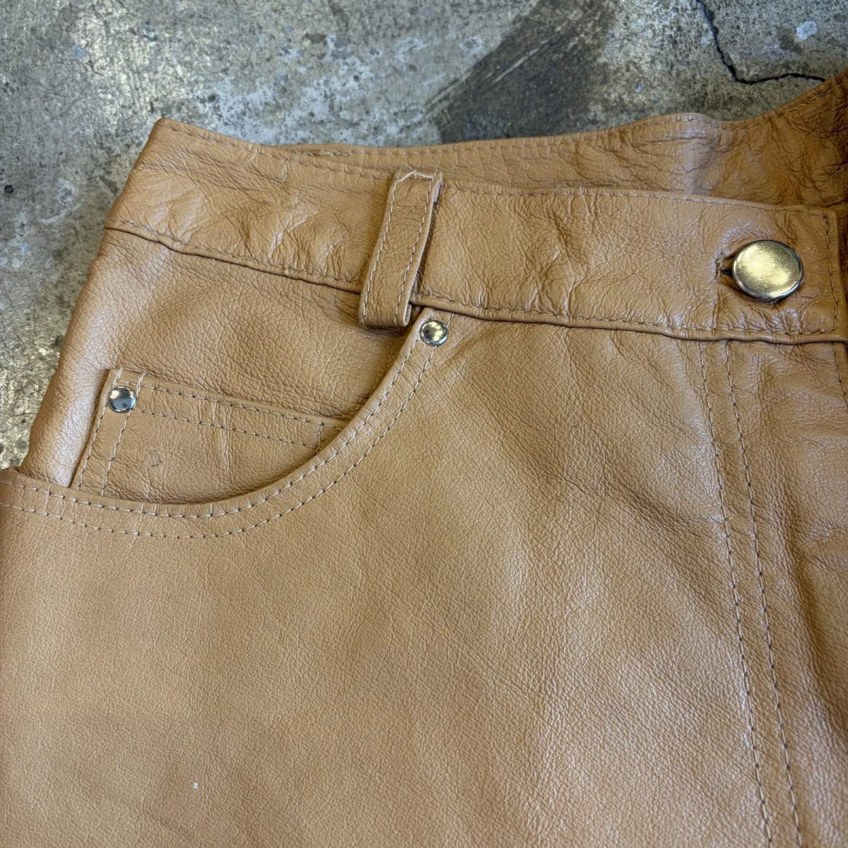 画像7: COLOR DESIGN REAL LEATHER PANTS / W28 (7)