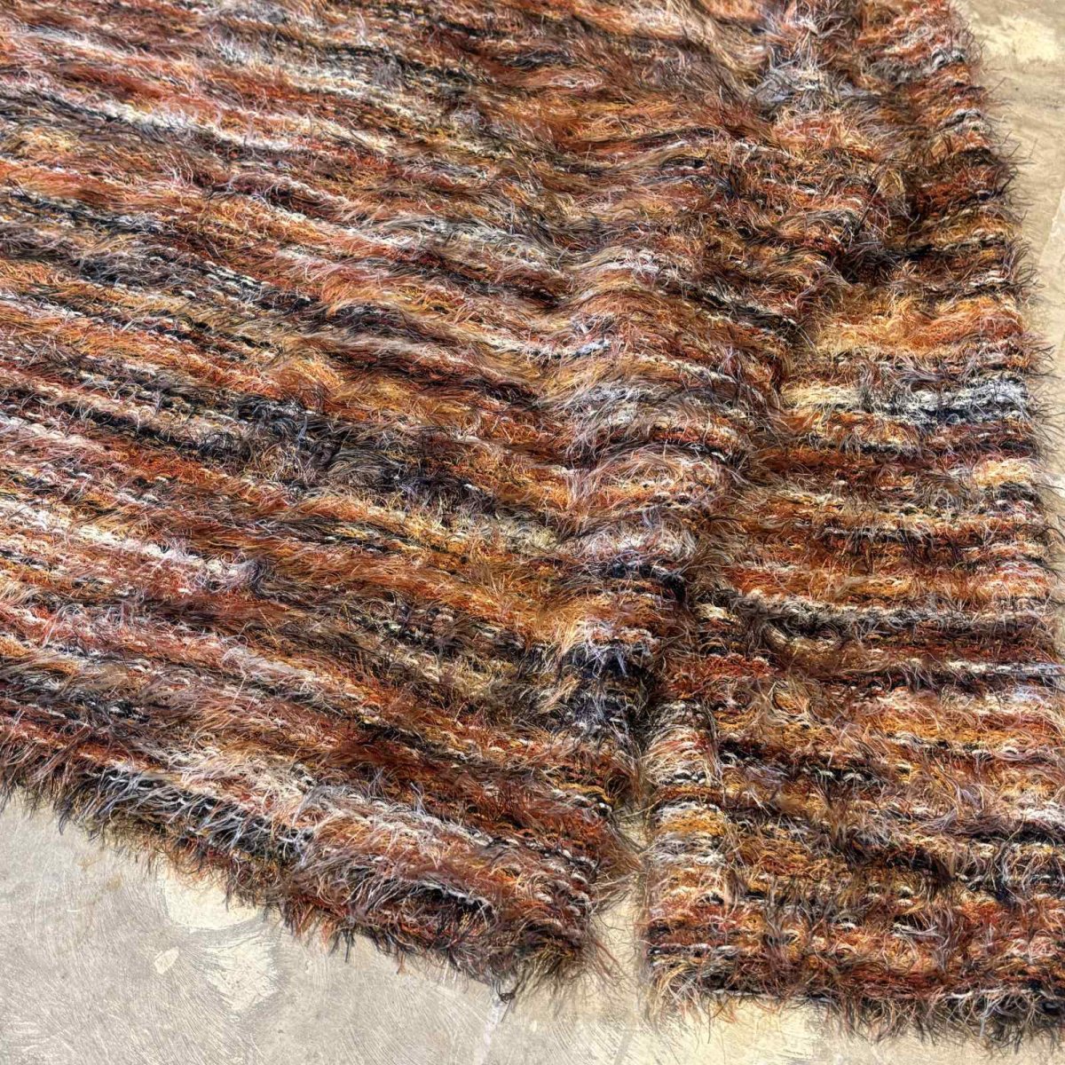 画像6: MULTI BORDER PATTERN SHAGGY KNIT SWEATER / Mens XL(L) (6)