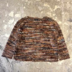 画像1: MULTI BORDER PATTERN SHAGGY KNIT SWEATER / Mens XL(L) (1)