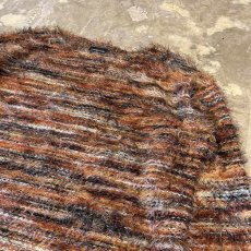 画像4: MULTI BORDER PATTERN SHAGGY KNIT SWEATER / Mens XL(L) (4)