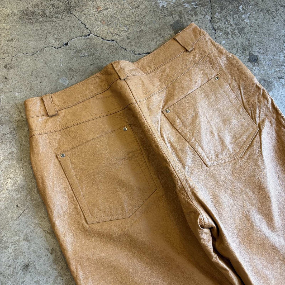 画像8: COLOR DESIGN REAL LEATHER PANTS / W28 (8)