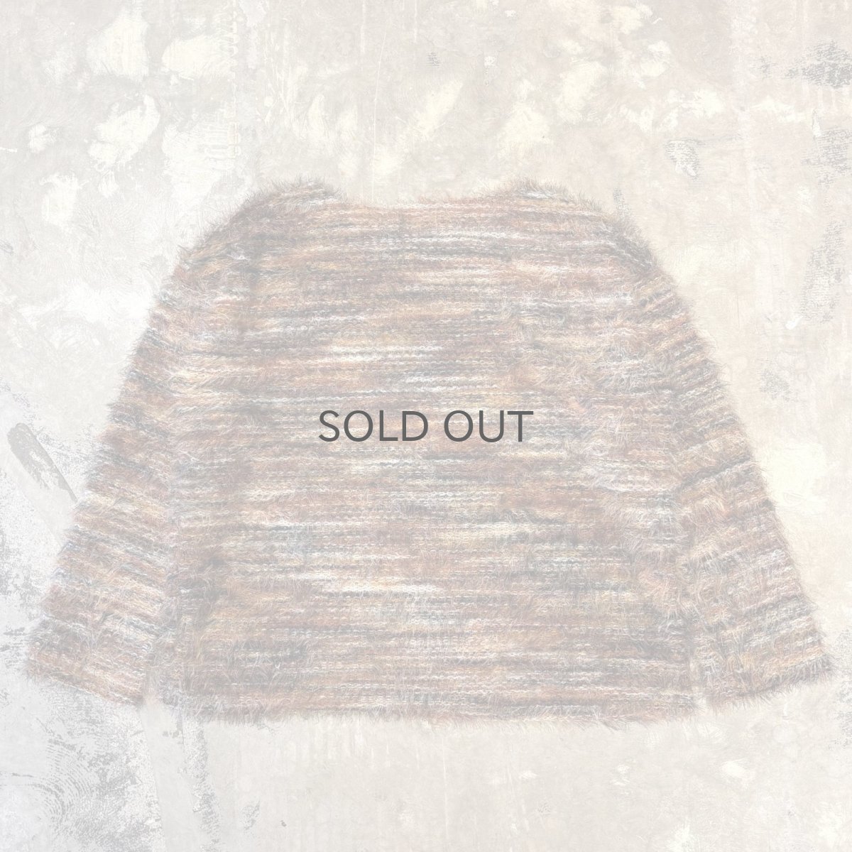 画像2: MULTI BORDER PATTERN SHAGGY KNIT SWEATER / Mens XL(L) (2)