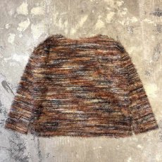 画像2: MULTI BORDER PATTERN SHAGGY KNIT SWEATER / Mens XL(L) (2)