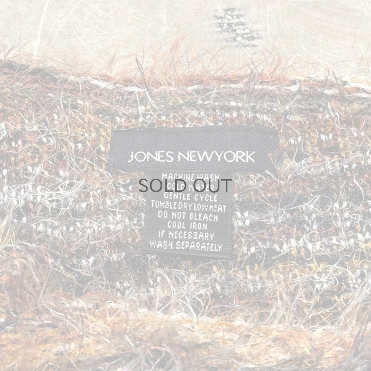 画像10: MULTI BORDER PATTERN SHAGGY KNIT SWEATER / Mens XL(L) (10)