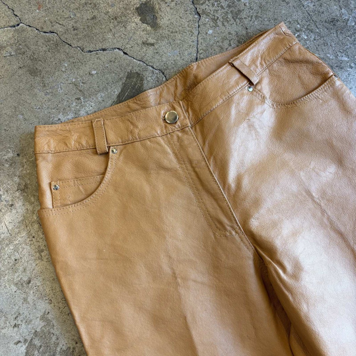 画像3: COLOR DESIGN REAL LEATHER PANTS / W28 (3)