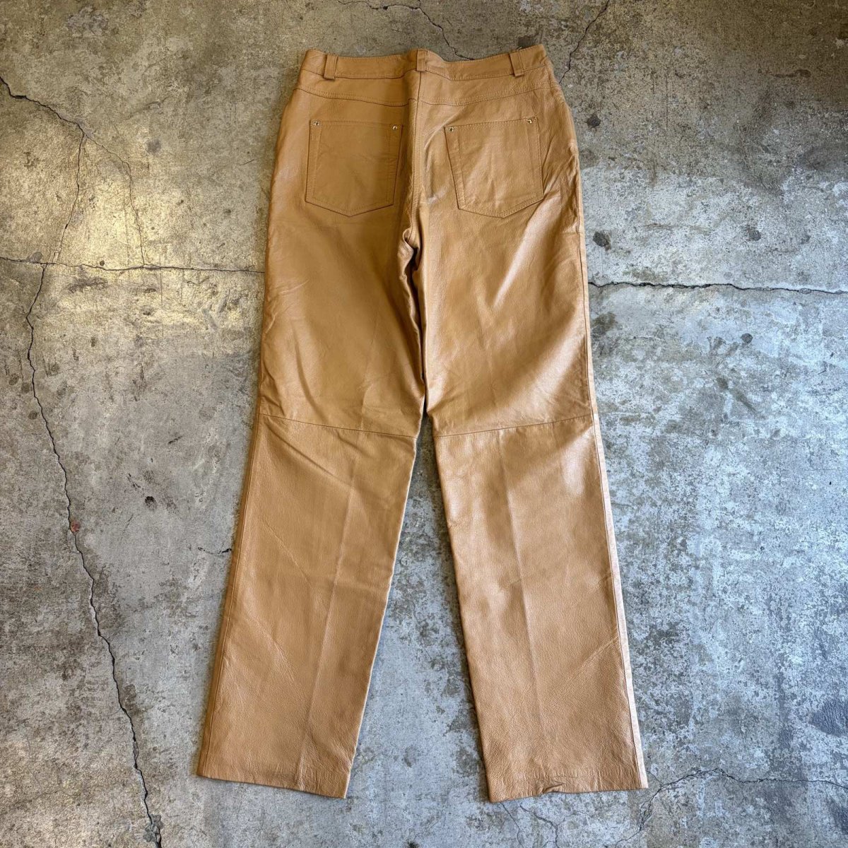 画像2: COLOR DESIGN REAL LEATHER PANTS / W28 (2)