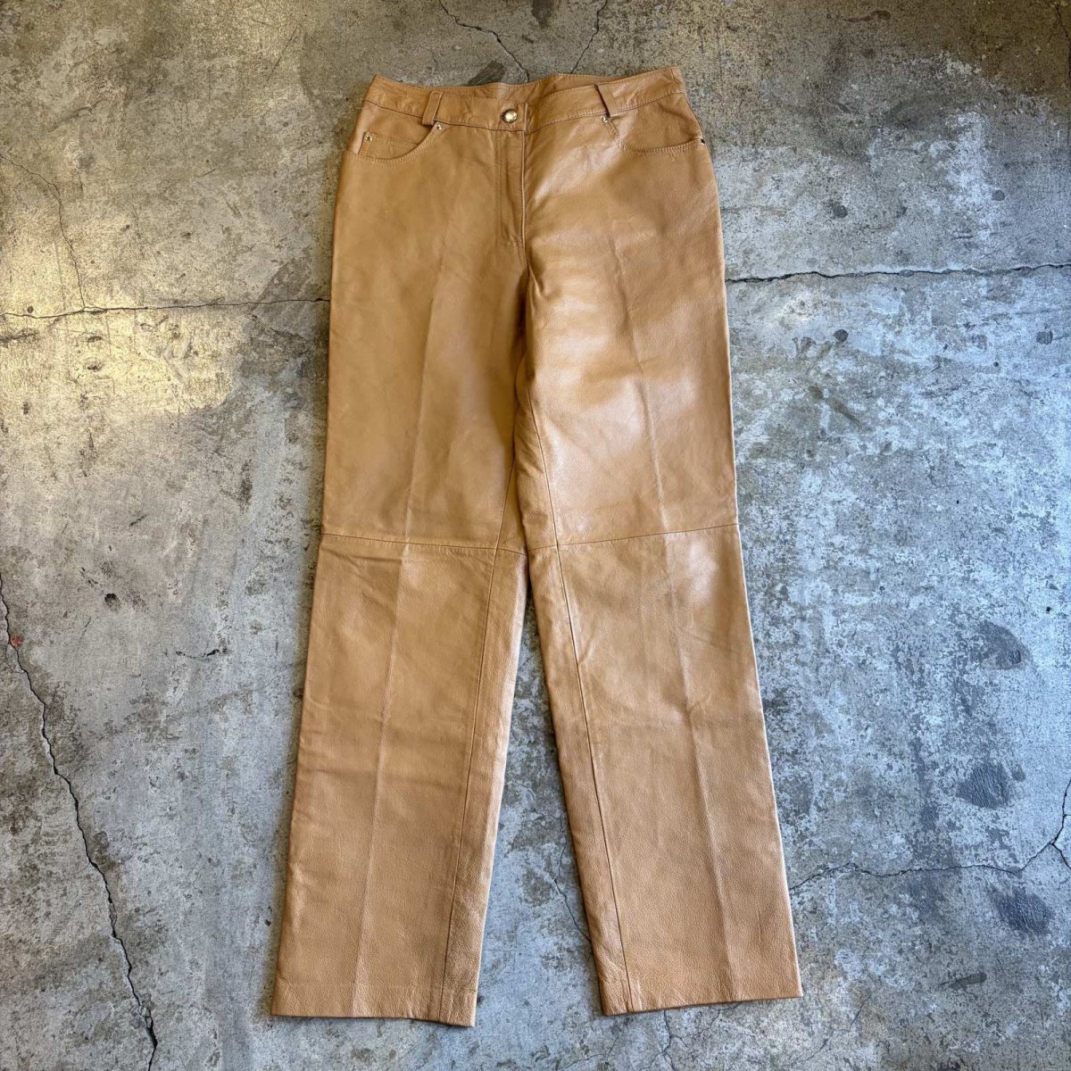 画像1: COLOR DESIGN REAL LEATHER PANTS / W28 (1)