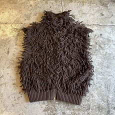 画像1: ALL OVER FRINGE DESIGN DOUBLE ZIP UP KNIT VEST / Ladies M (1)