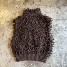 画像2: ALL OVER FRINGE DESIGN DOUBLE ZIP UP KNIT VEST / Ladies M (2)