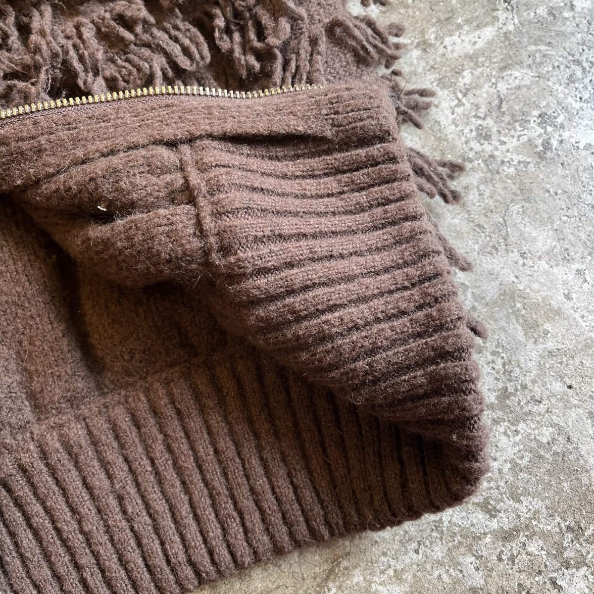 画像5: ALL OVER FRINGE DESIGN DOUBLE ZIP UP KNIT VEST / Ladies M (5)