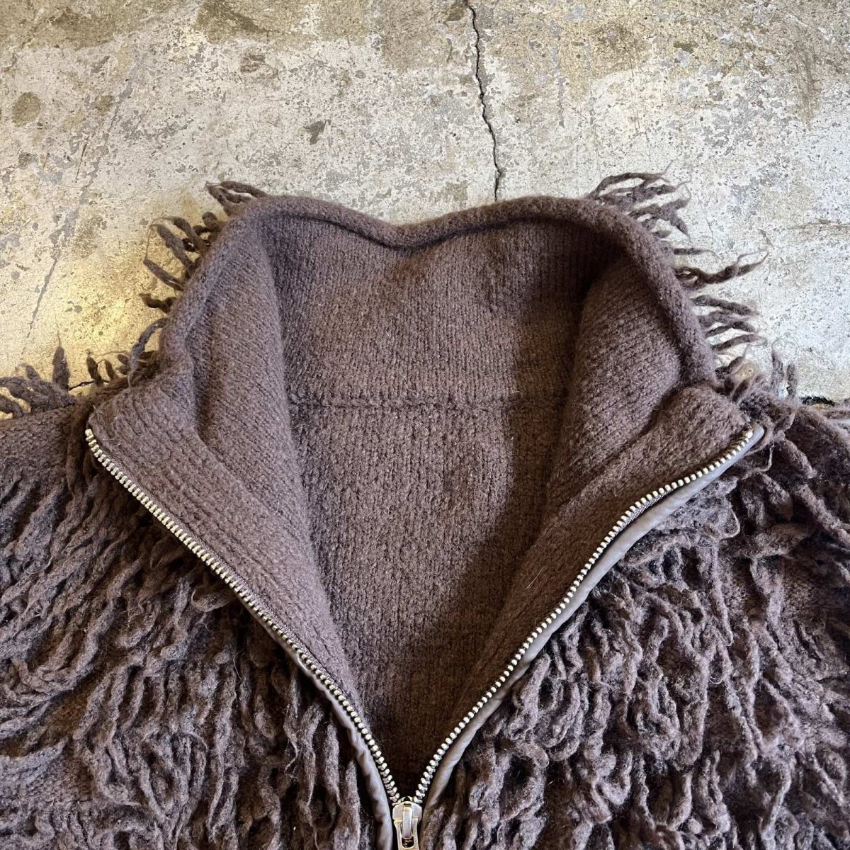 画像9: ALL OVER FRINGE DESIGN DOUBLE ZIP UP KNIT VEST / Ladies M (9)