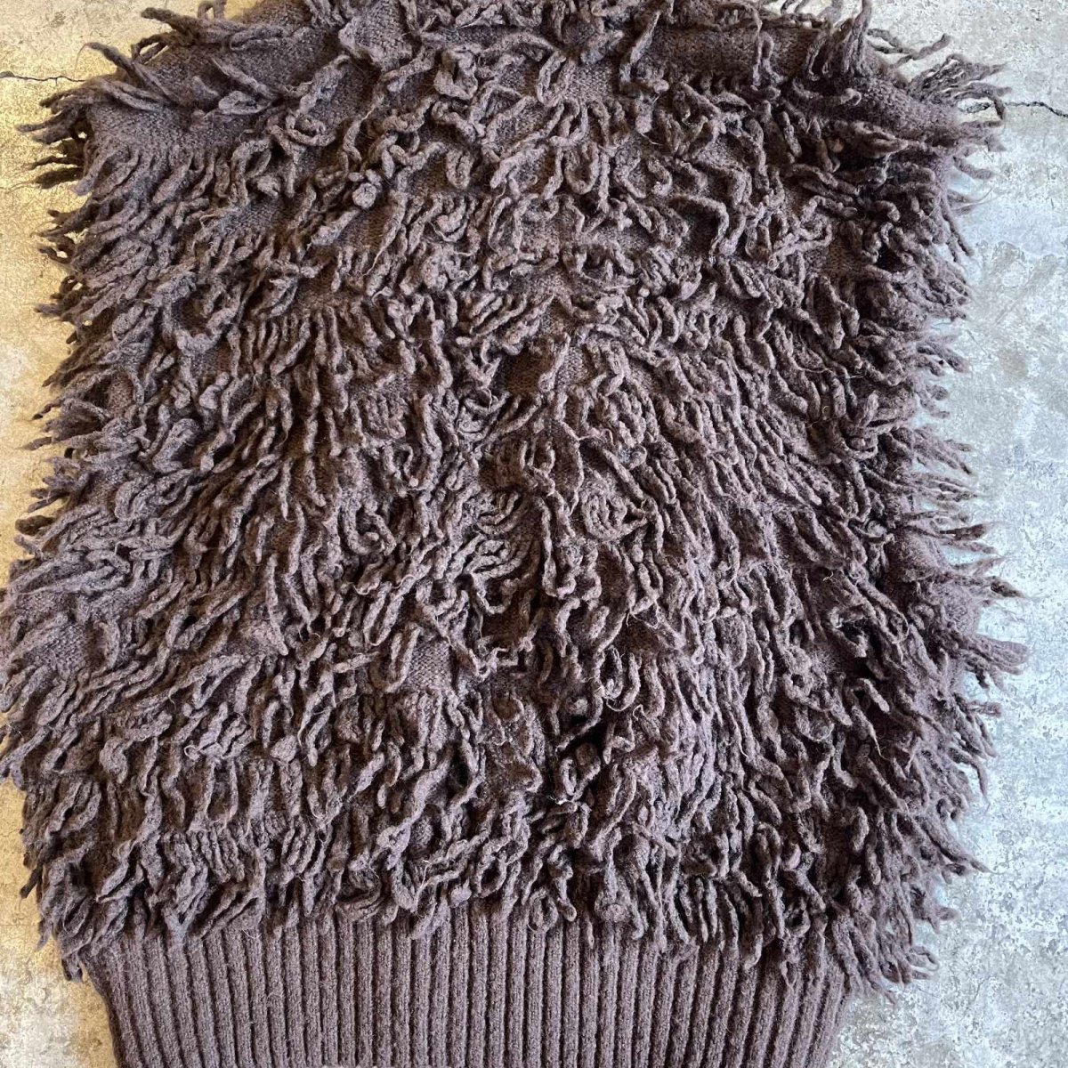 画像11: ALL OVER FRINGE DESIGN DOUBLE ZIP UP KNIT VEST / Ladies M (11)