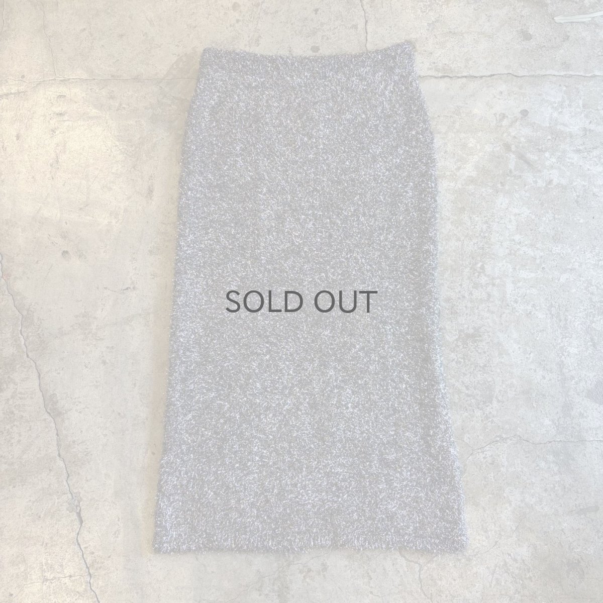 画像1: SHAGGY SILVER GLITTER BACK SLIT DESIGN SKIRT / W29~FREE (1)
