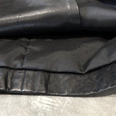 画像8: BLACK REAL LEATHER DOUBLE BREASTED TAILORED JACKET / Mens M (8)