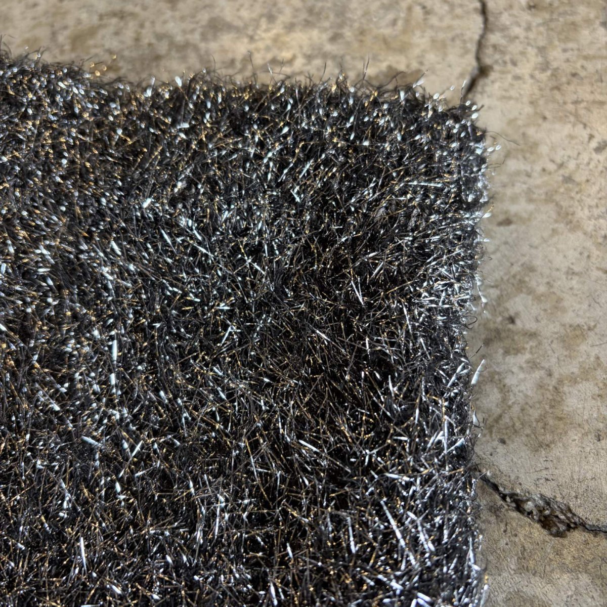 画像7: SHAGGY SILVER GLITTER BACK SLIT DESIGN SKIRT / W29~FREE (7)