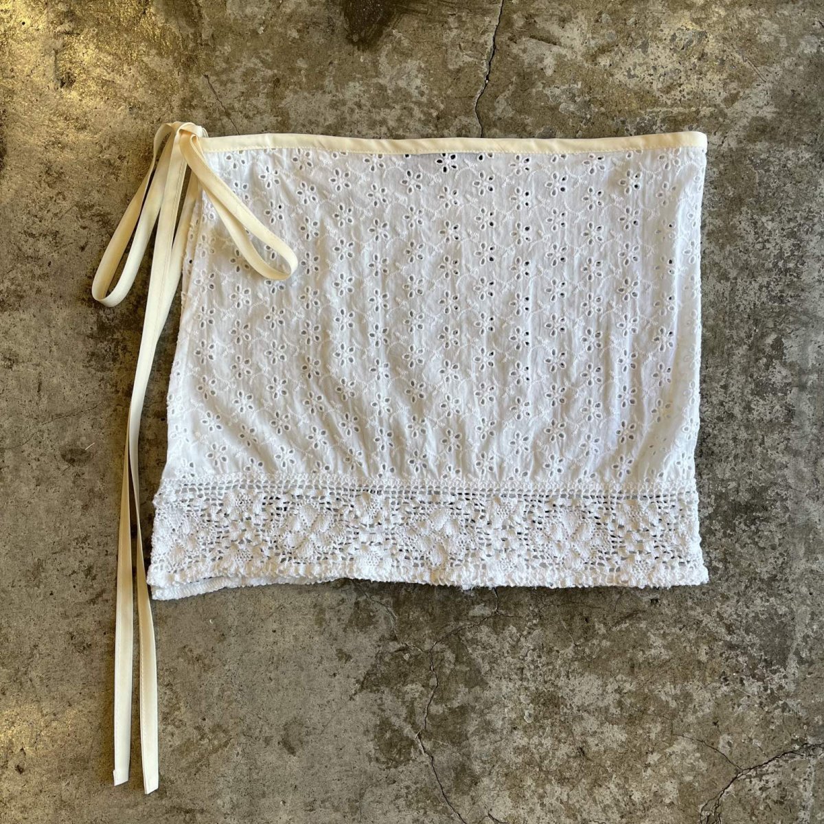 画像1: 【Wiz&Witch】"WANDERER" VTG COTTON LACE WRAP SKIRT / FREE (1)