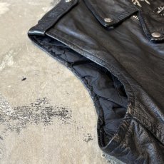 画像7: REAL LEATHER SIDE LACE UP DOUBLE RIDERS VEST / Mens L (7)