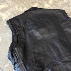 画像9: REAL LEATHER SIDE LACE UP DOUBLE RIDERS VEST / Mens L (9)