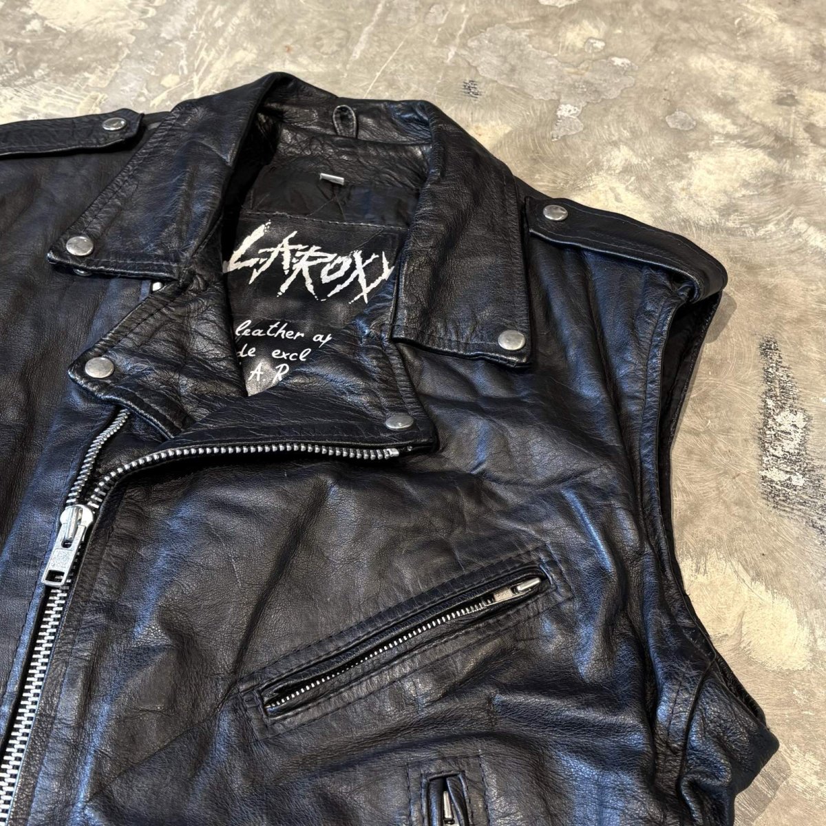 画像4: REAL LEATHER SIDE LACE UP DOUBLE RIDERS VEST / Mens L (4)