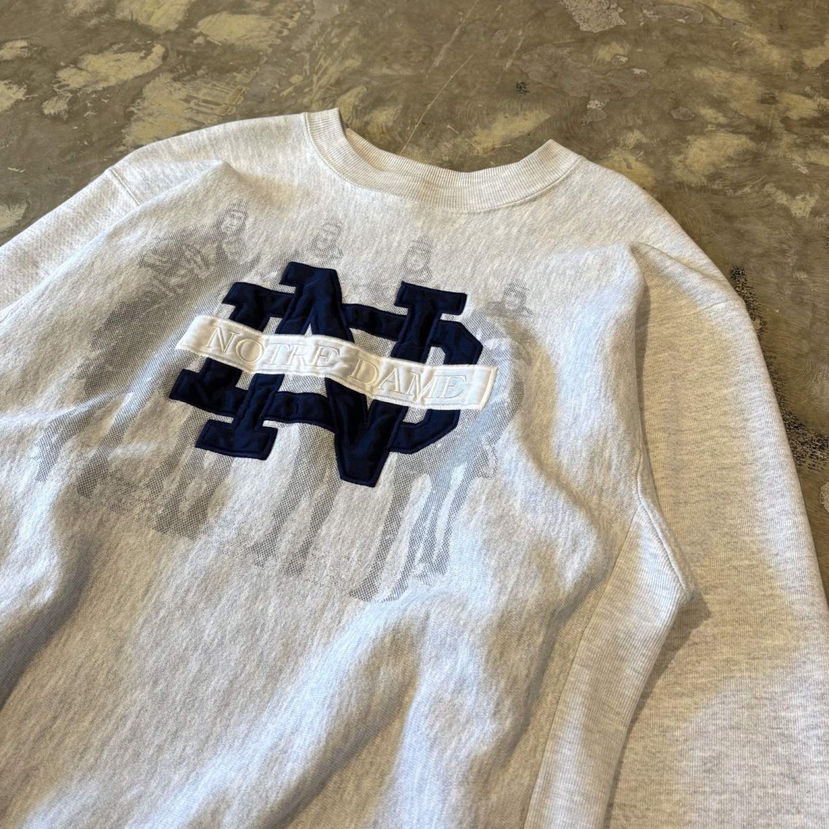 画像4: 90's "NOTRE DAME" FRONT PRINTED SWEAT / Mens L (4)