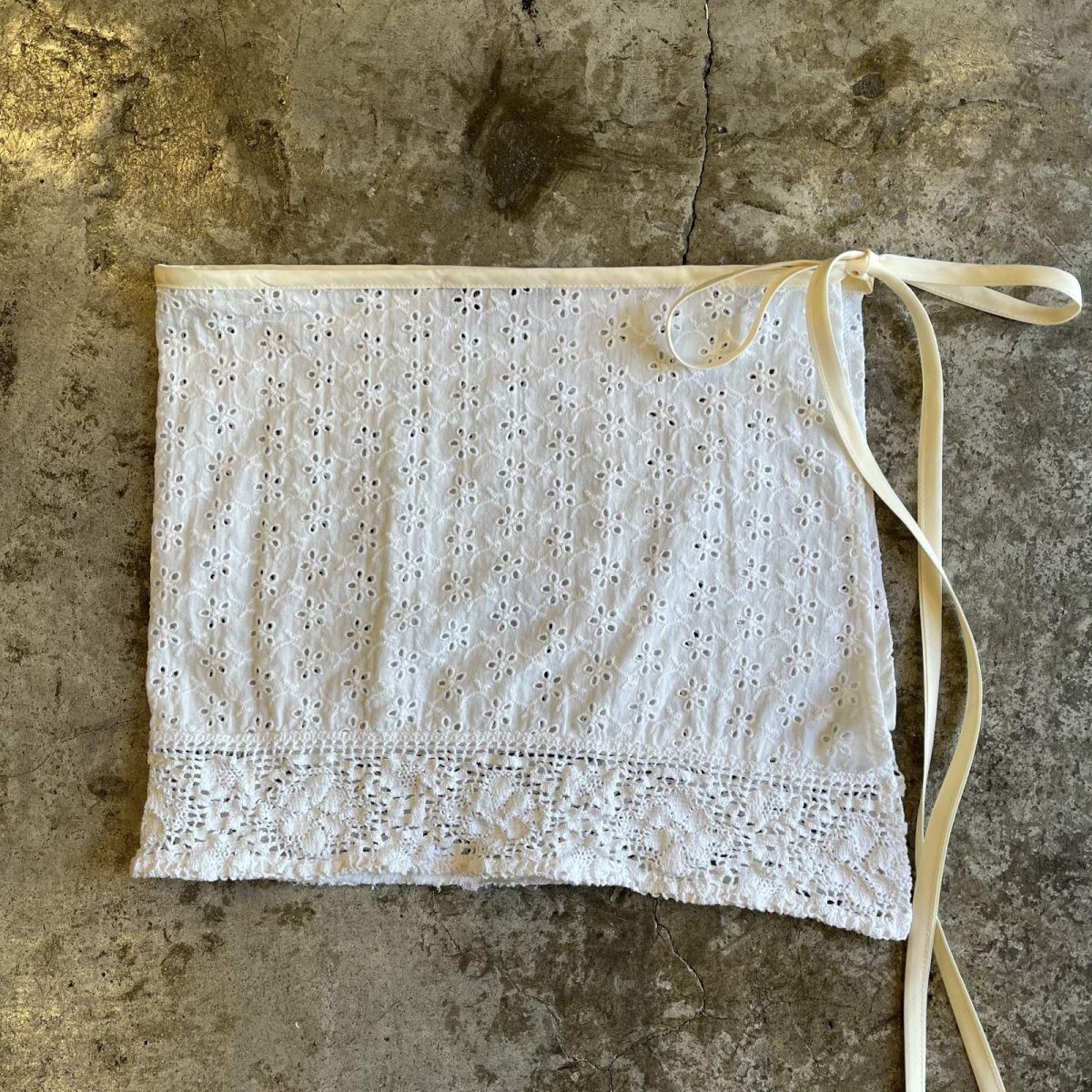 画像2: 【Wiz&Witch】"WANDERER" VTG COTTON LACE WRAP SKIRT / FREE (2)