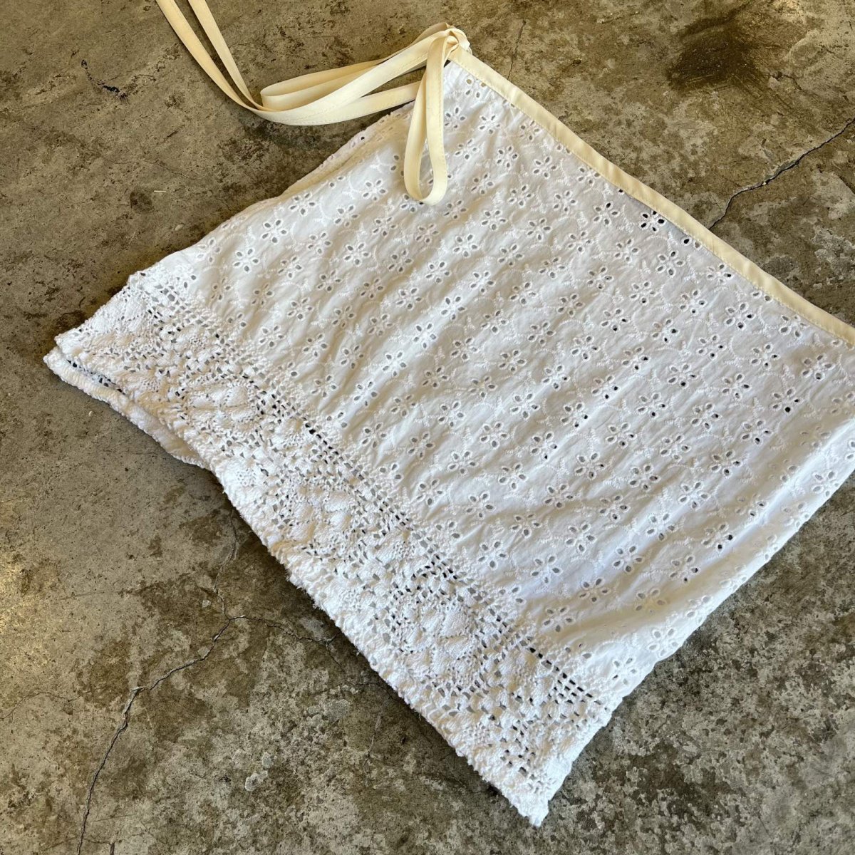 画像5: 【Wiz&Witch】"WANDERER" VTG COTTON LACE WRAP SKIRT / FREE (5)