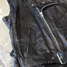 画像5: REAL LEATHER SIDE LACE UP DOUBLE RIDERS VEST / Mens L (5)