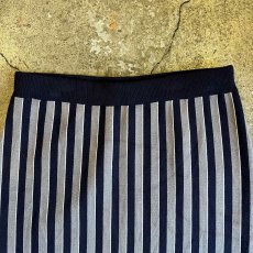 画像5: ALL OVER MULCH STRIPE PATTERN BACK SLIT LONG SKIRT / W26~W31 (5)