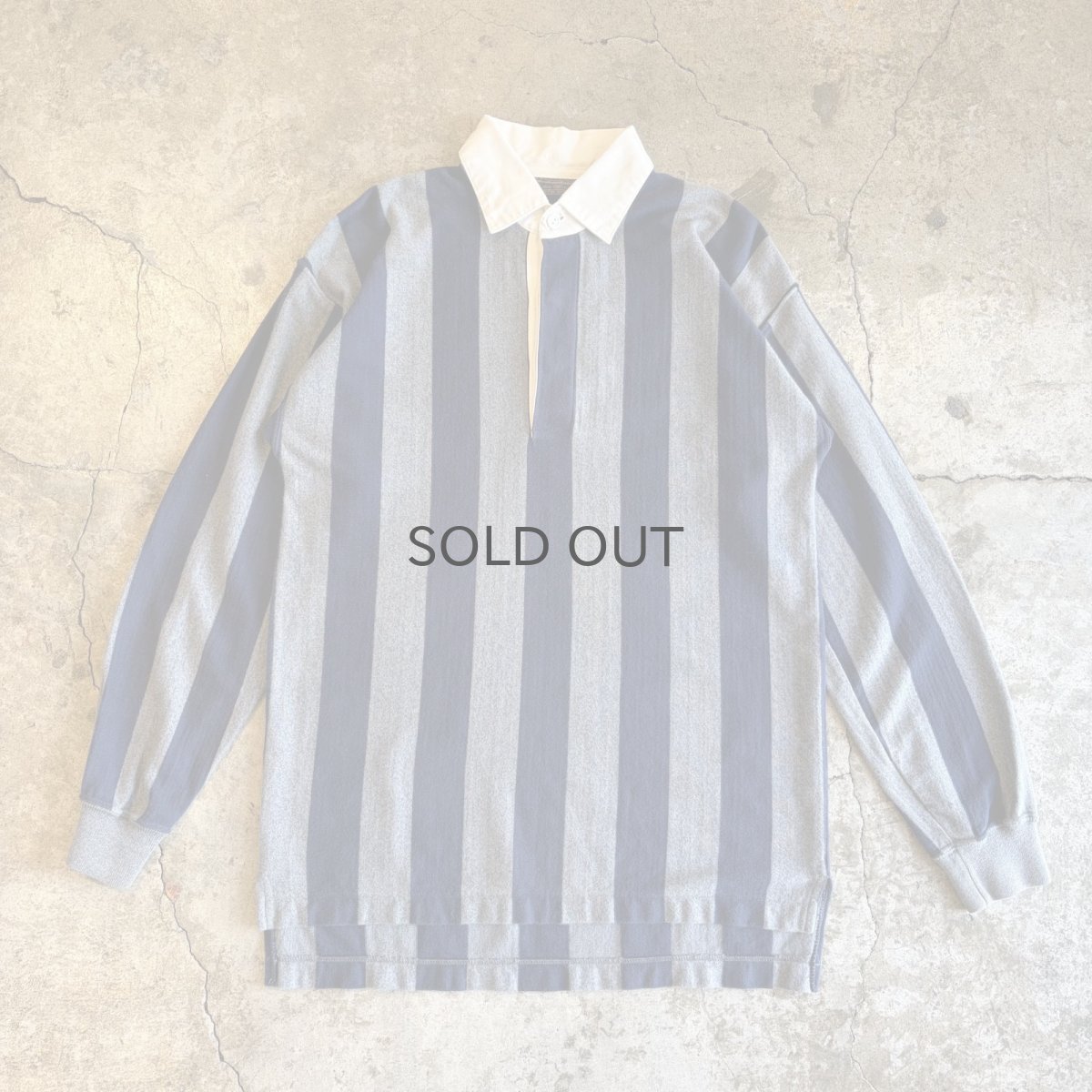 画像1: STRIPE COLOR DESIGN L/S RUGBY JERSEY SHIRT / Ladies M~L (1)