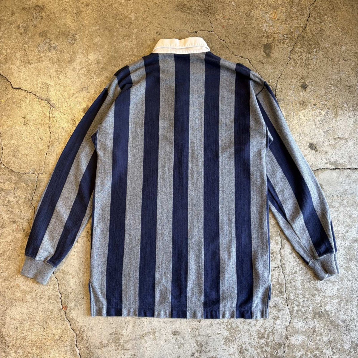 画像2: STRIPE COLOR DESIGN L/S RUGBY JERSEY SHIRT / Ladies M~L (2)
