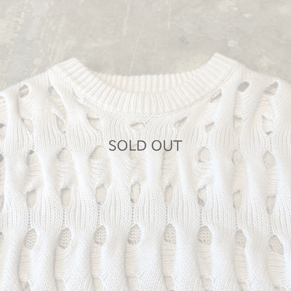 画像10: MONOTONE MESH DESIGN KNIT SWEATER / Mens L (10)