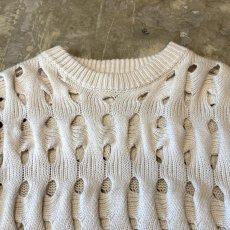 画像10: MONOTONE MESH DESIGN KNIT SWEATER / Mens L (10)