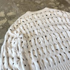 画像9: MONOTONE MESH DESIGN KNIT SWEATER / Mens L (9)